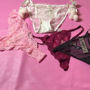 NWT Elegant Lace Intimates Set - Pink, Burgundy, Black